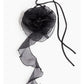 Organza Flower Appliqué Scarf Necklace