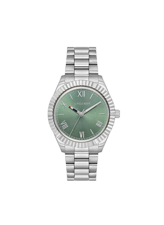 buy-u-s-polo-assn-novelties-36mm-women-s-watch-with-green-dial-stainless-steel-bracelet_dr6