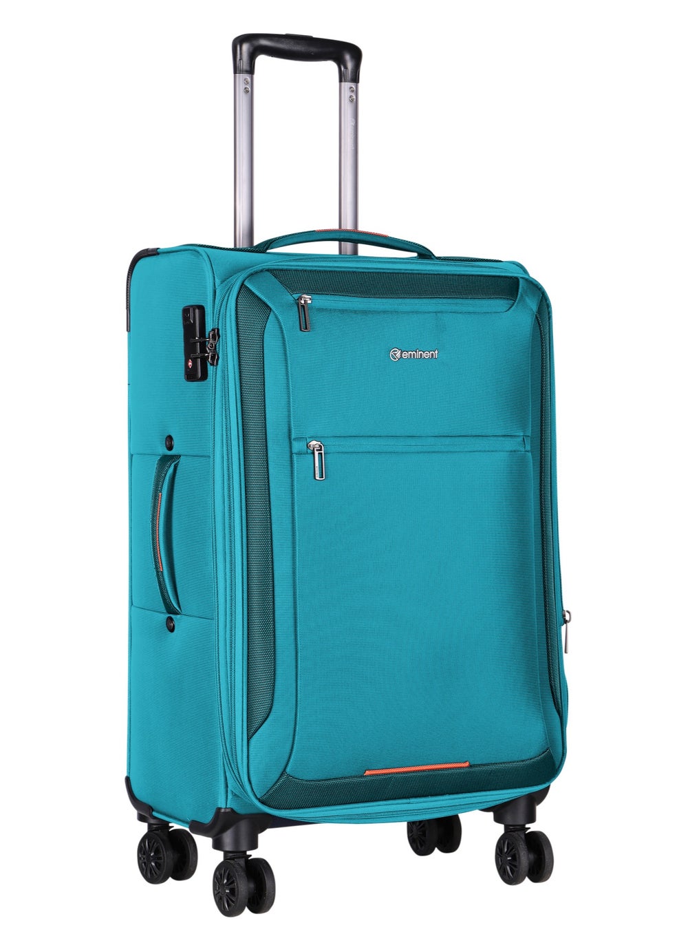 buy-eminent-unisex-soft-travel-bag-medium-luggage-trolley-polyester-lightweight-expandable-4-double-spinner-wheeled-suitcase-with-3-digit-tsa-lock-e751-green_74g