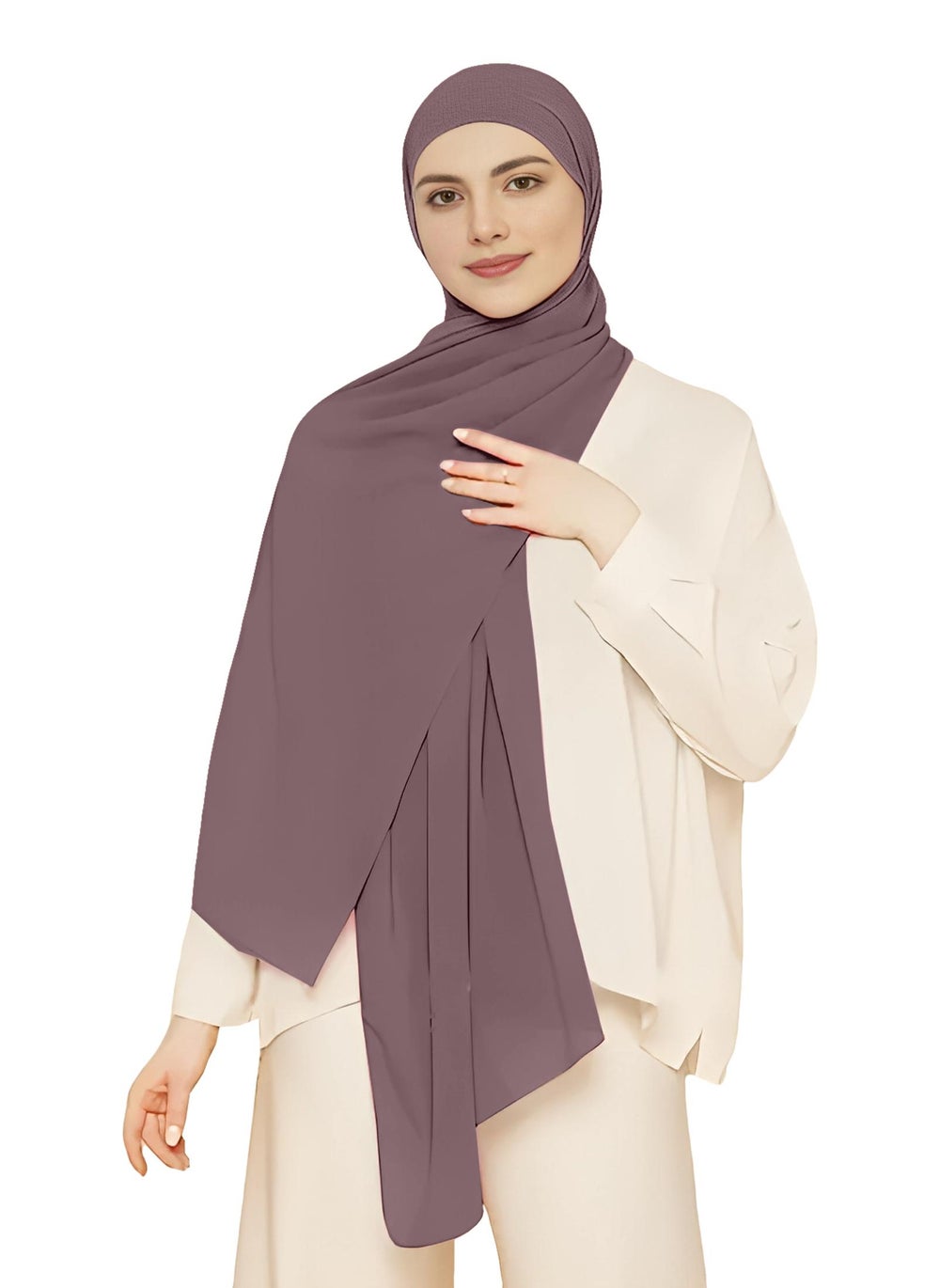 buy-nukhbaa-instant-hijab-wrap-pullover-head-scarf-with-tube-undercap-deep-taupe-color-hijab-hc7_gom