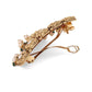 Elegant Gold-Toned Red Beaded French Barrette
