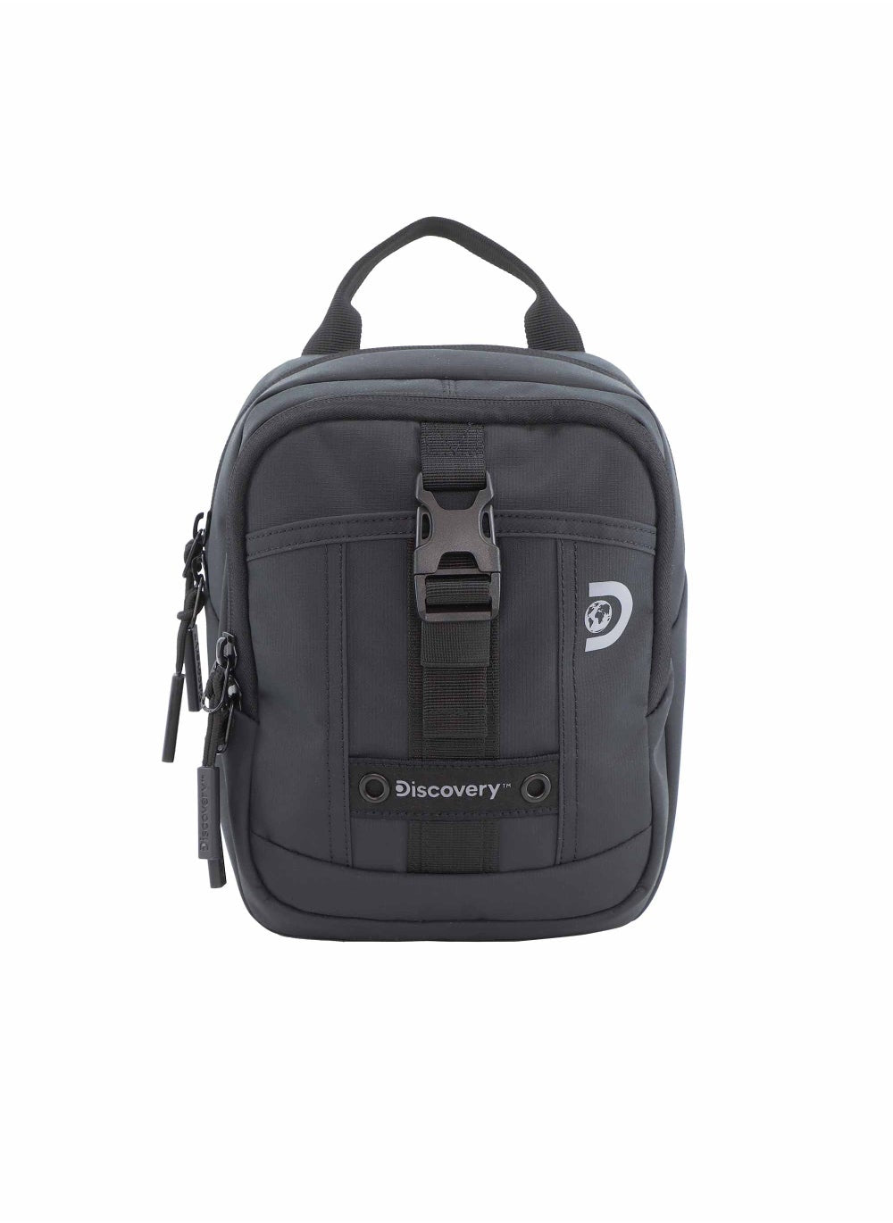 buy-discovery-discovery-shield-rpet-polyester-utility-bag-black-zipper-compartment-casual-shoulder-bag-for-men-and-women-removable-shoulder-strap-secure-rfid-pocket_y4e
