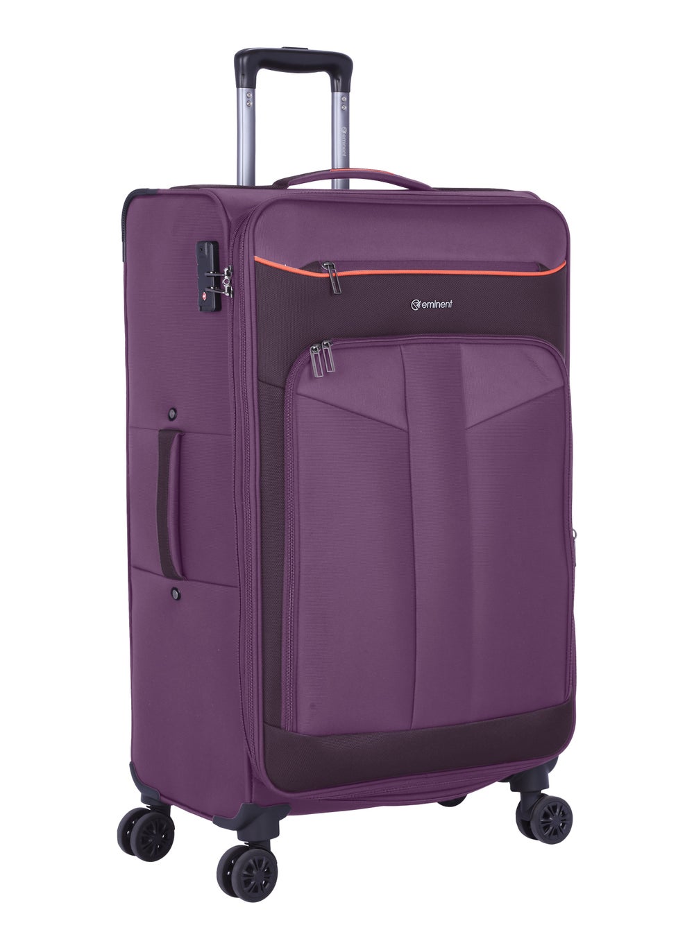 buy-eminent-unisex-soft-travel-bag-medium-luggage-trolley-polyester-lightweight-expandable-4-double-spinner-wheeled-suitcase-with-3-digit-tsa-lock-e788-purple_769