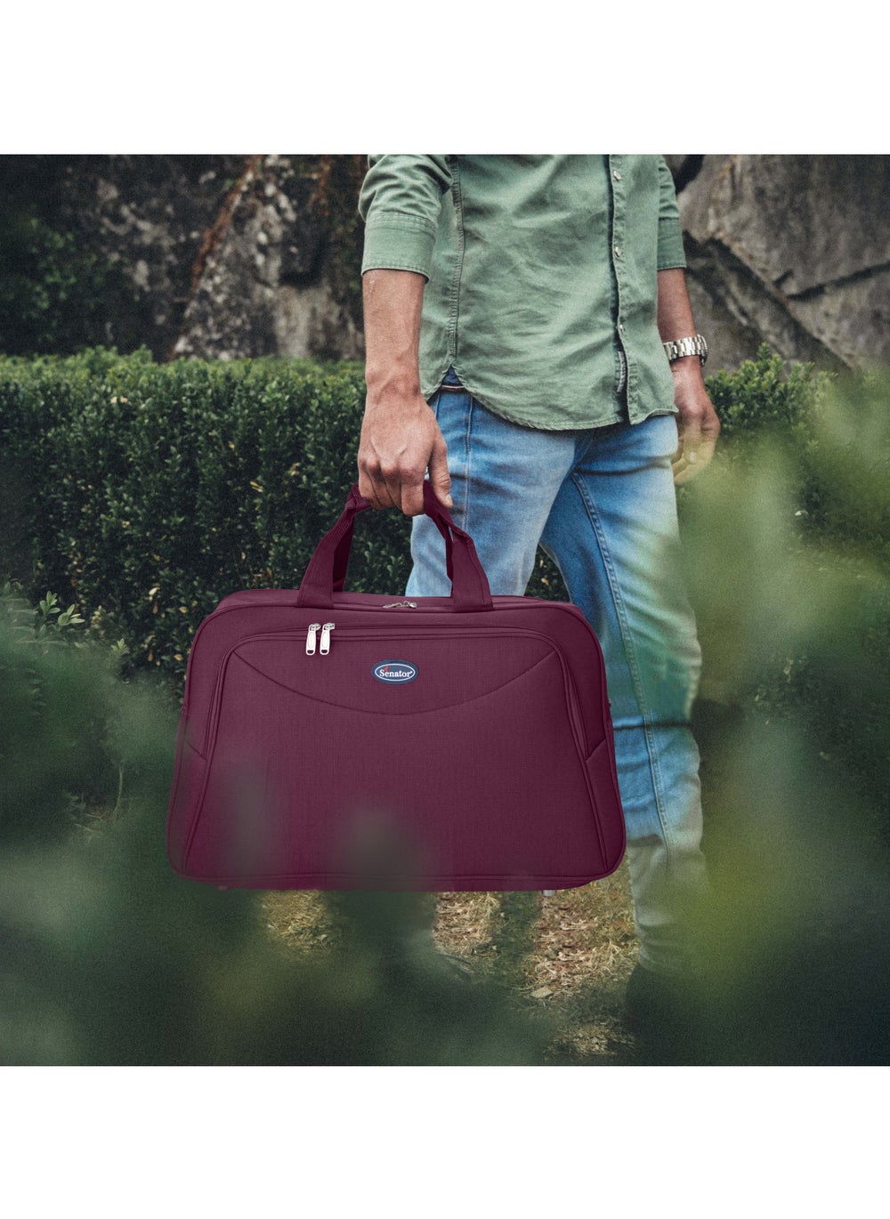 buy-senator-travel-duffle-bag-for-unisex-lightweight-nylon-bag-multi-pocket-water-scratch-resistant-adjustable-shoulder-strap-weekend-bag-convenient-carry-on-luggage-for-camping-training-48l-maroon-ea218_e6z