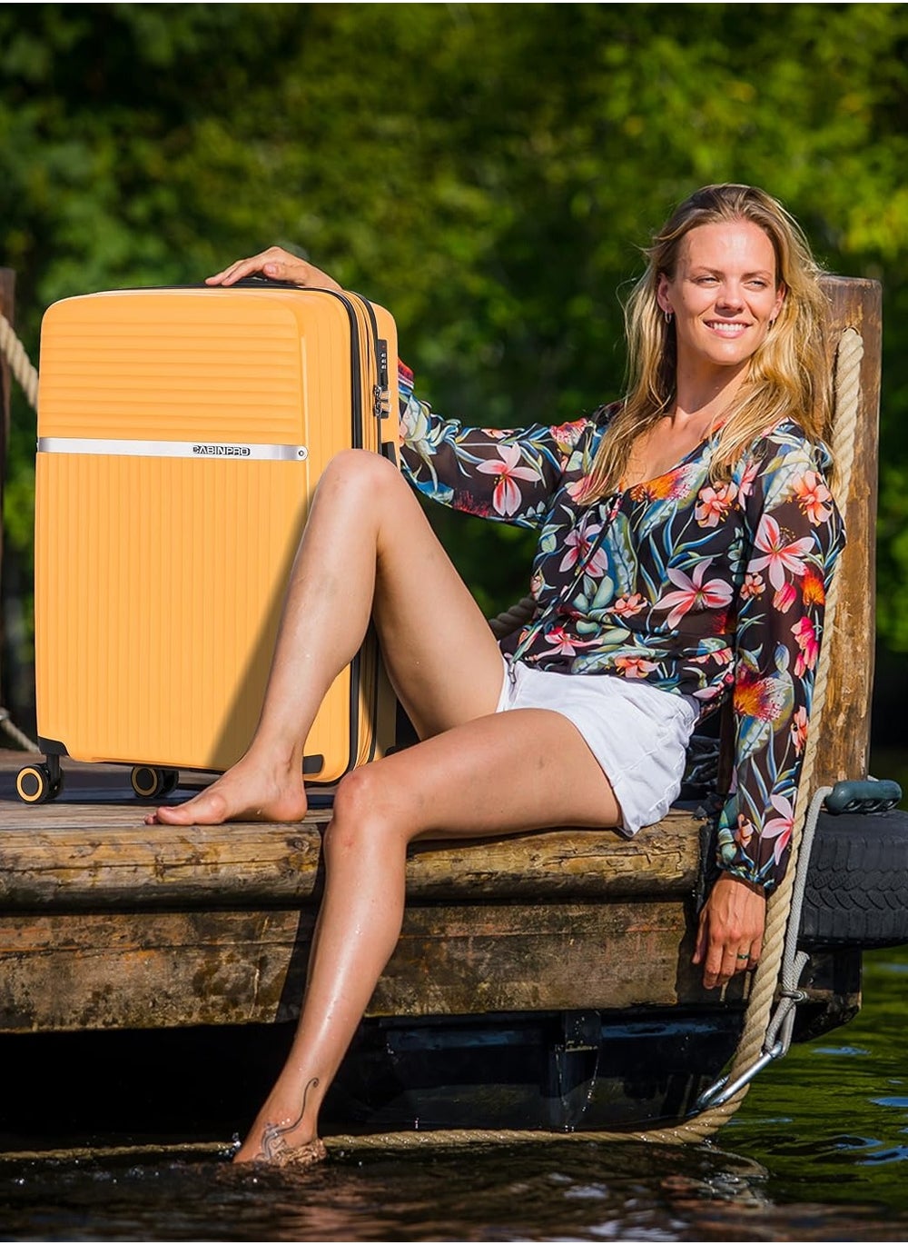 buy-cabinpro-light-weight-pp-fashion-trolley-luggage-expandable-hard-case-carry-on-suitcase-with-safe-zipper-and-4-quite-360deg-double-spinner-wheels-cp002-yellow_j9t