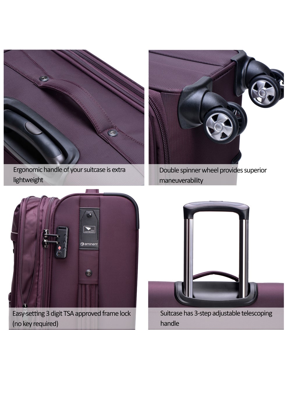 buy-eminent-soft-shell-travel-bag-expandable-luggage-trolley-for-unisex-polyester-light-weight-suitcase-with-tsa-lock-4-quiet-double-spinner-wheels-v6093sz_230
