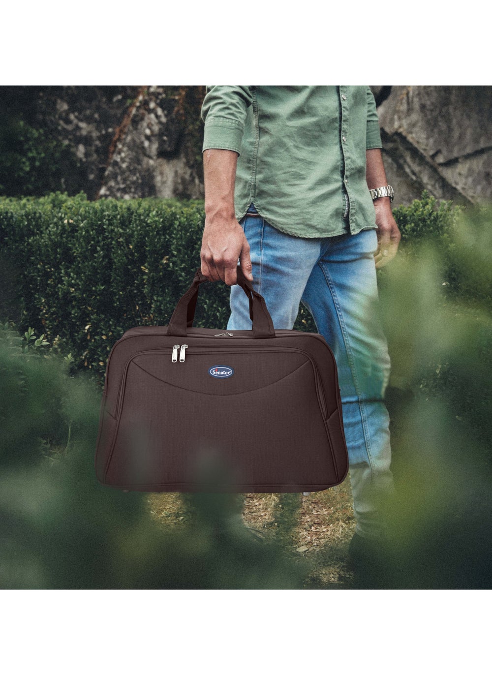 buy-senator-travel-duffle-bag-for-unisex-lightweight-nylon-bag-multi-pocket-water-scratch-resistant-adjustable-shoulder-strap-weekend-bag-convenient-carry-on-luggage-for-camping-training-48l-brown-ea218_pn5
