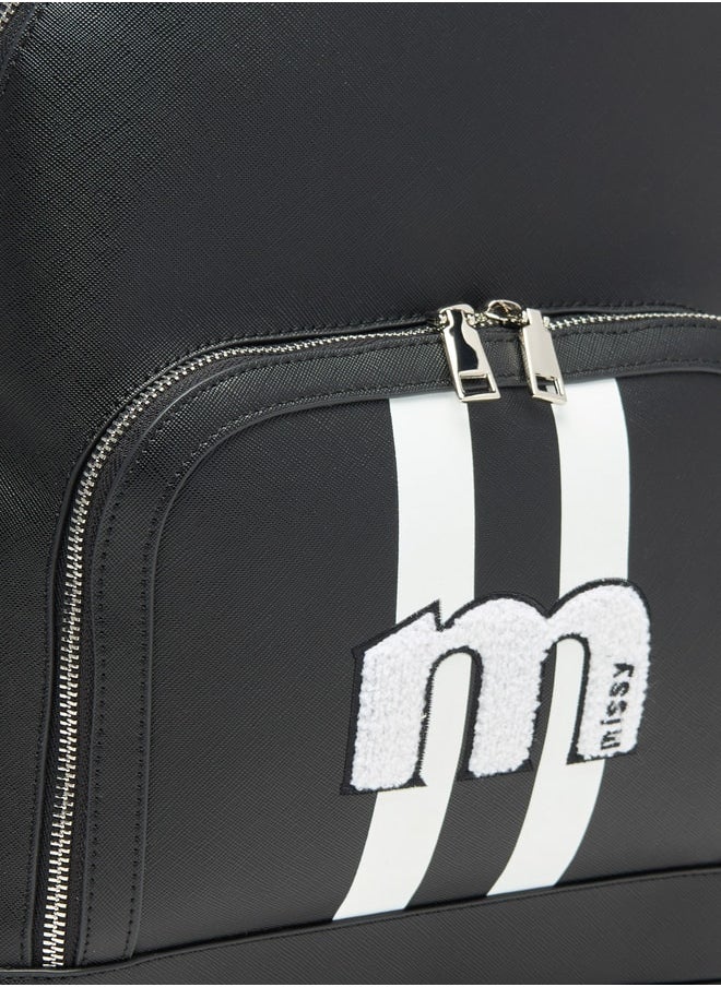 buy-missy-applique-detail-backpack-with-zip-closure-and-adjustable-straps-29x37x14-cm_k6b
