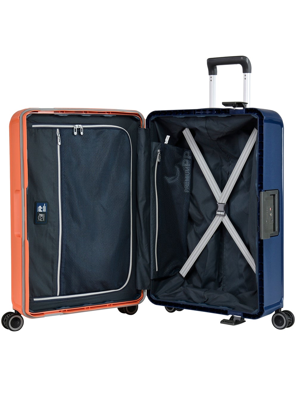buy-eminent-vertica-hard-case-luggage-trolley-polypropylene-lightweight-4-quiet-double-spinner-wheels-with-tsa-lock-b0006m-darkblue-orange_cza