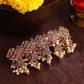 Na Gold & Red Beaded French Barrette for Women