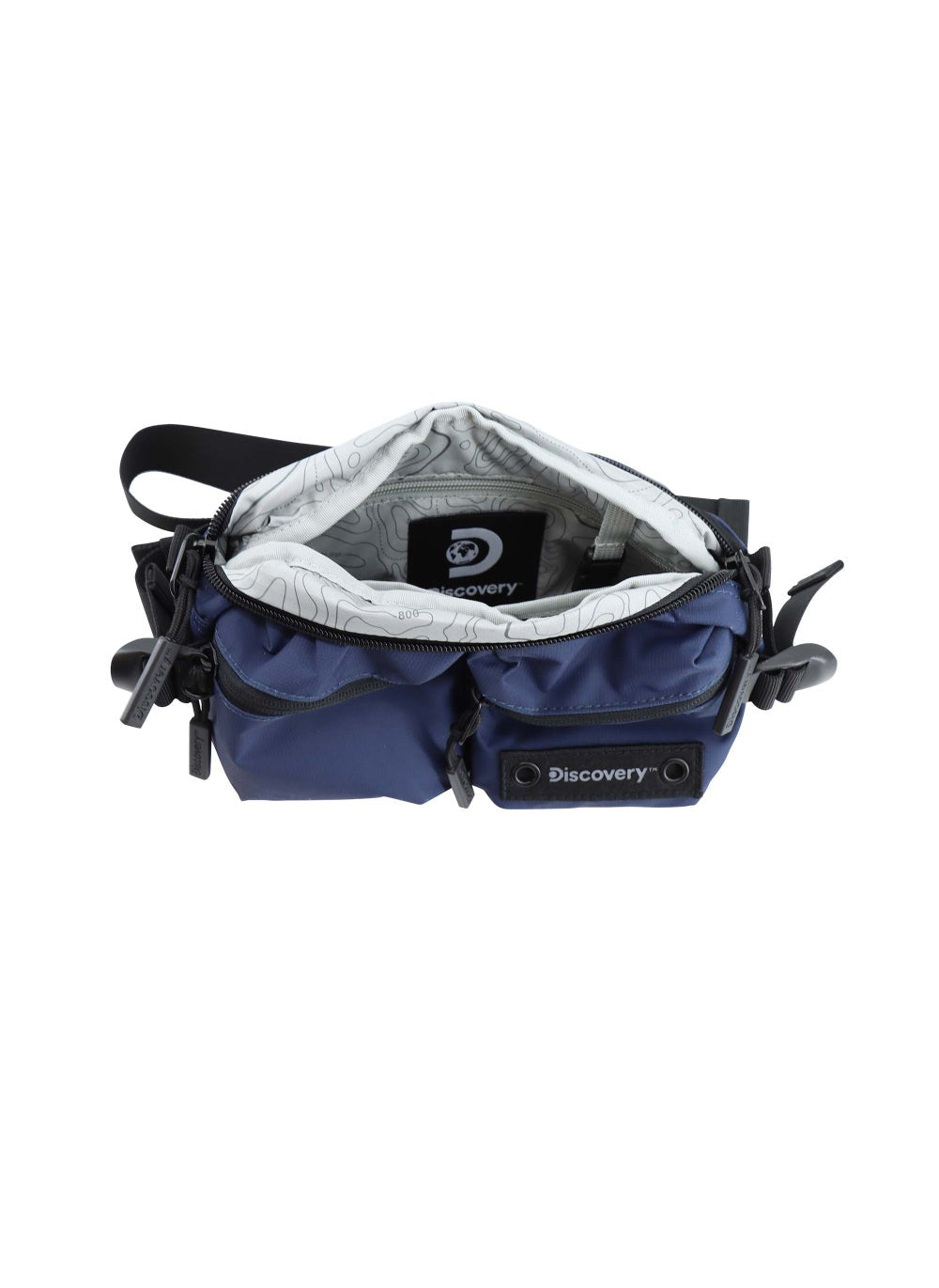 buy-discovery-discovery-shield-rpet-polyester-waist-bag-blue-navy-hip-bag-with-adjustable-strap-rfid-pocket-suitable-for-travel-outdoors-gym-hiking-for-men-and-women_77i