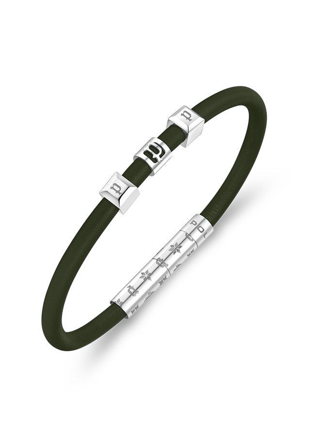 buy-police-flake-dark-green-leather-with-stainless-steel-logo-gents-braceletpeagb0033905_kny