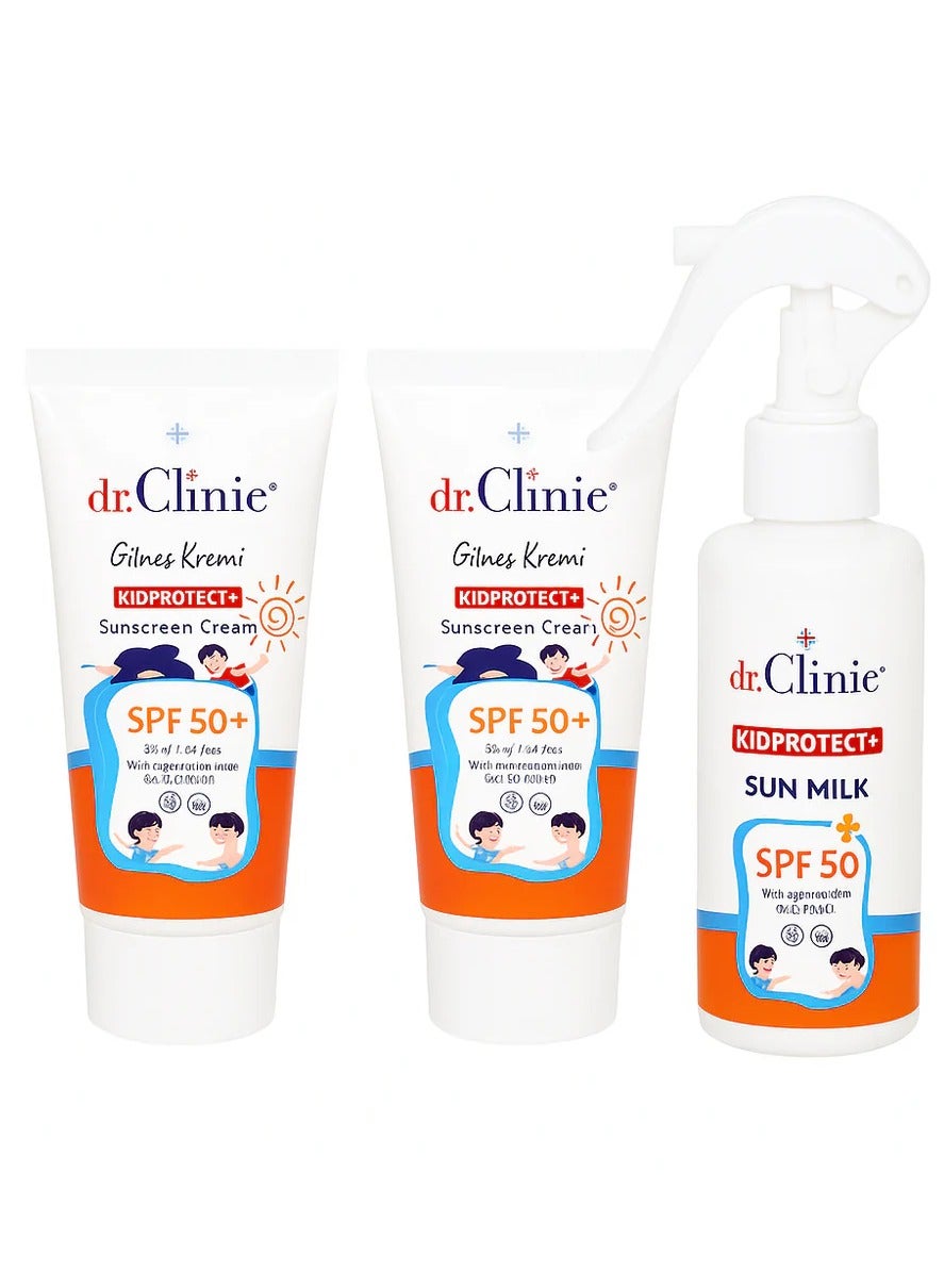 buy-dr-clinic-dr-clinic-kids-safe-skincare-kit-kids-protect-sun-milk-spf-50-150-ml-kids-protect-sun-screen-cream-spf-50-50-ml-sunscreen-lotion-hydrates-children-s-skin-while-protecting-it-from-dryness-caused-by-sun-exposure-protection-against-harmful-uva-and-uvb-rays-effecti-m14-m20_77v