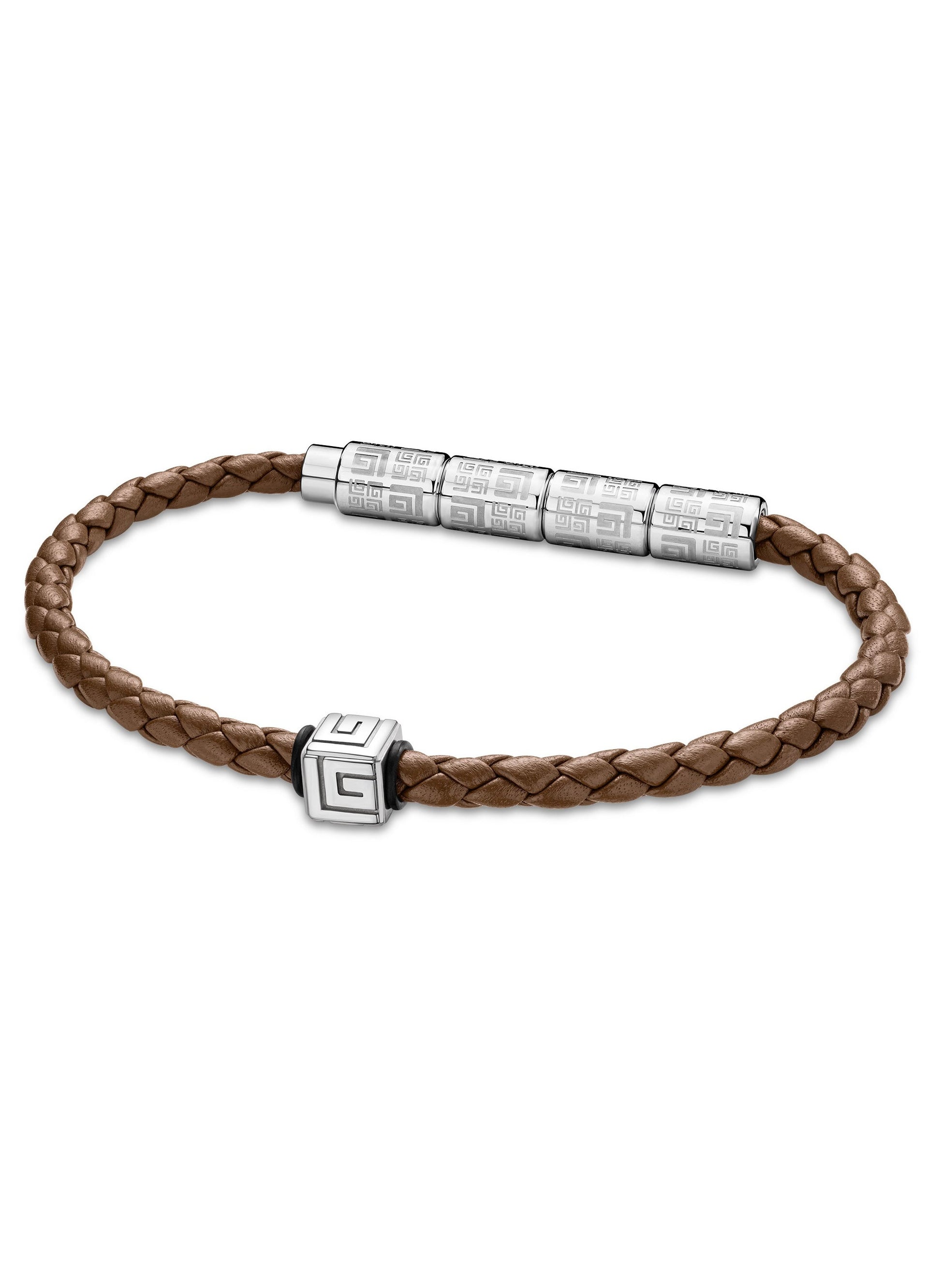 buy-guy-laroche-gabriel-brown-and-silver-leather-bracelet-for-men_tis