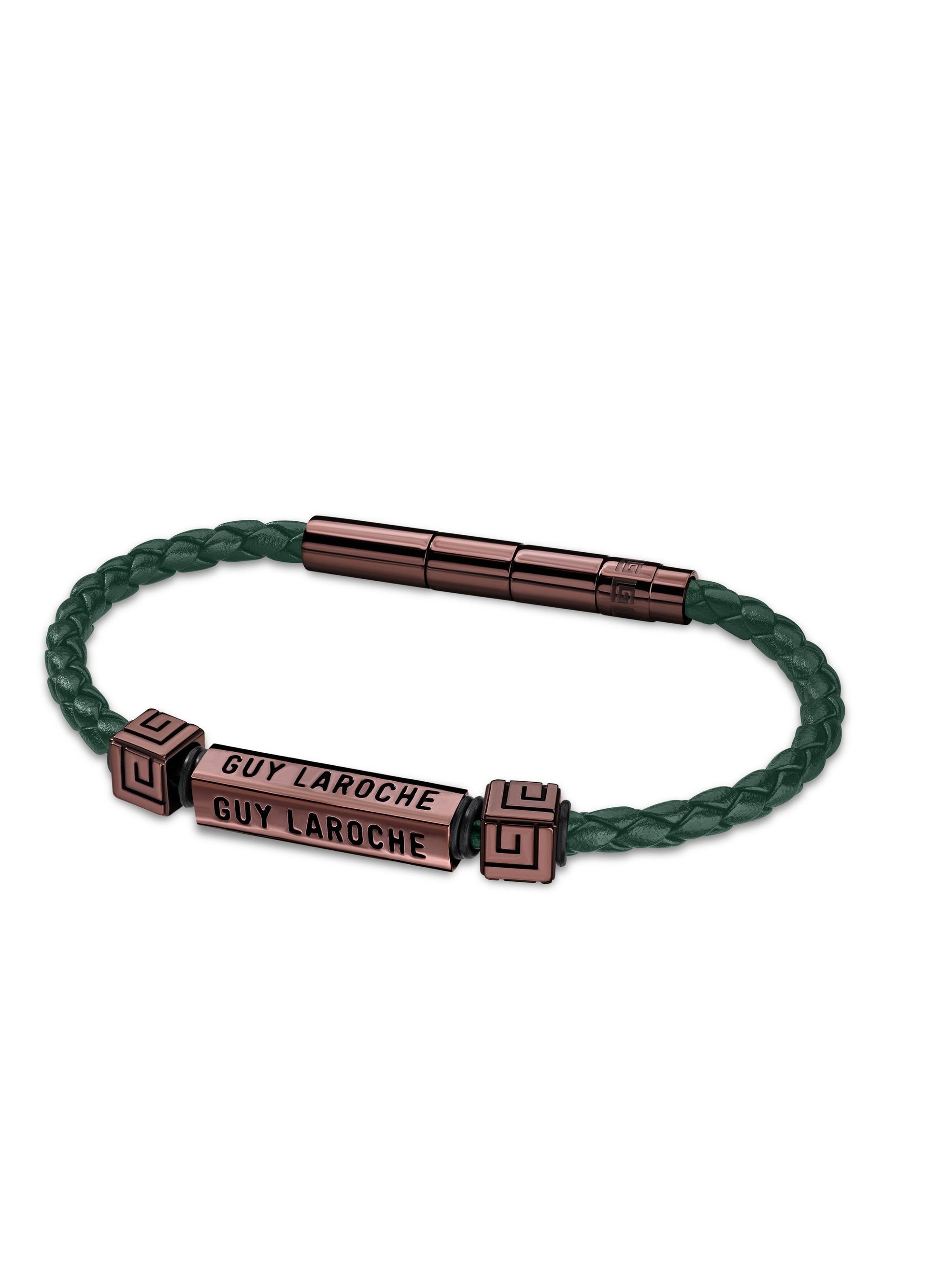 buy-guy-laroche-jean-green-leather-and-stainless-steel-bracelet_wf7