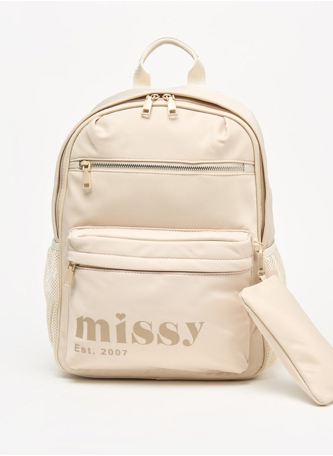 buy-missy-women-missy-logo-print-backpack-with-adjustable-straps-and-pencil-pouch-30x12x40-cm_2q9