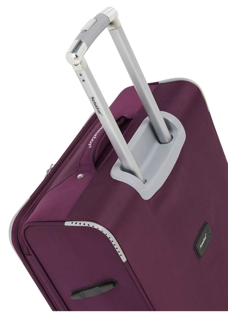 buy-senator-soft-shell-luggage-trolley-for-unisex-ultra-lightweight-expandable-suitcase-with-4-wheels-ll003-purple_7uu
