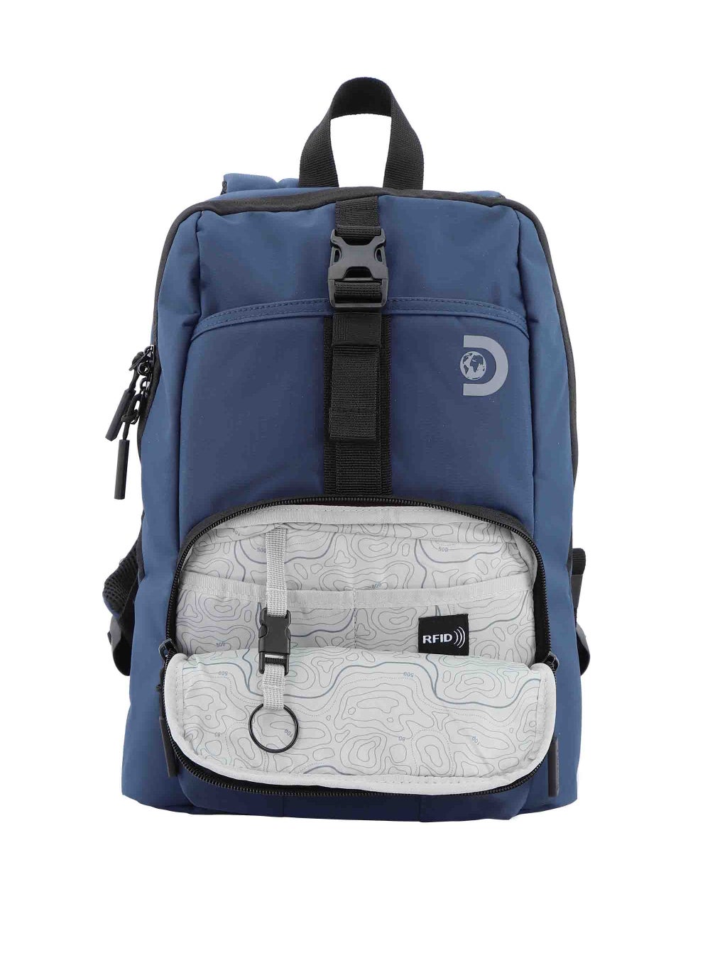 buy-discovery-discovery-shield-rpet-polyester-urban-backpack-blue-durable-water-resistant-causal-daypack-with-padded-rfid-pocket-outdoor-travel-business-bag-for-men-and-women_2ig