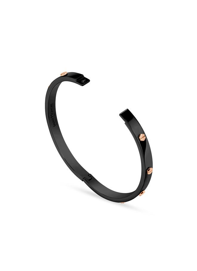 buy-saint-honore-haussman-black-bangle-with-rose-gold-screws-for-women-s_evh