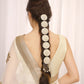 Gold-Plated & White Kundan-Studded Pearl Choti