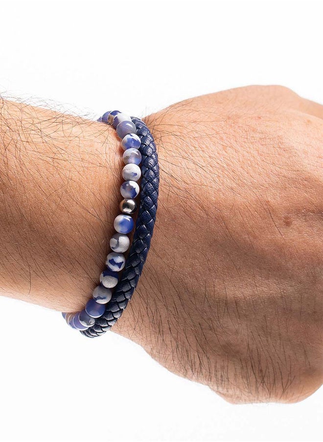buy-chrysostomos-handmade-leather-beaded-bracelet-for-men-with-double-blue-leather-and-blue-agate_87n