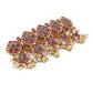 Na Gold & Red Beaded French Barrette for Women