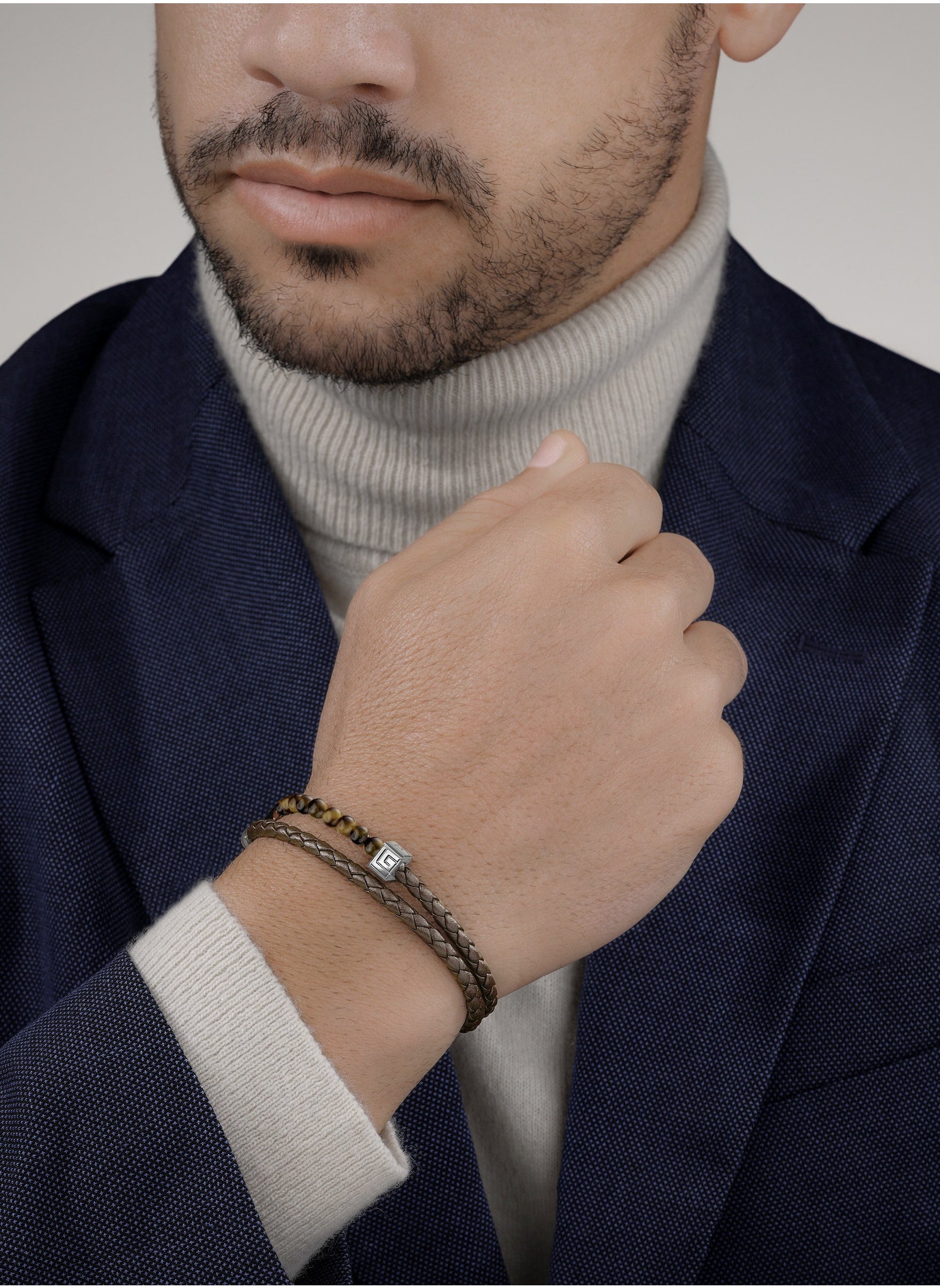 buy-guy-laroche-victor-brown-leather-and-tiger-eye-beads-bracelet_t6y