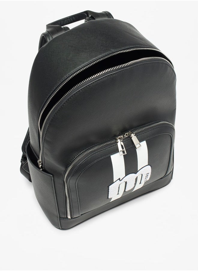 buy-missy-applique-detail-backpack-with-zip-closure-and-adjustable-straps-29x37x14-cm_dl1