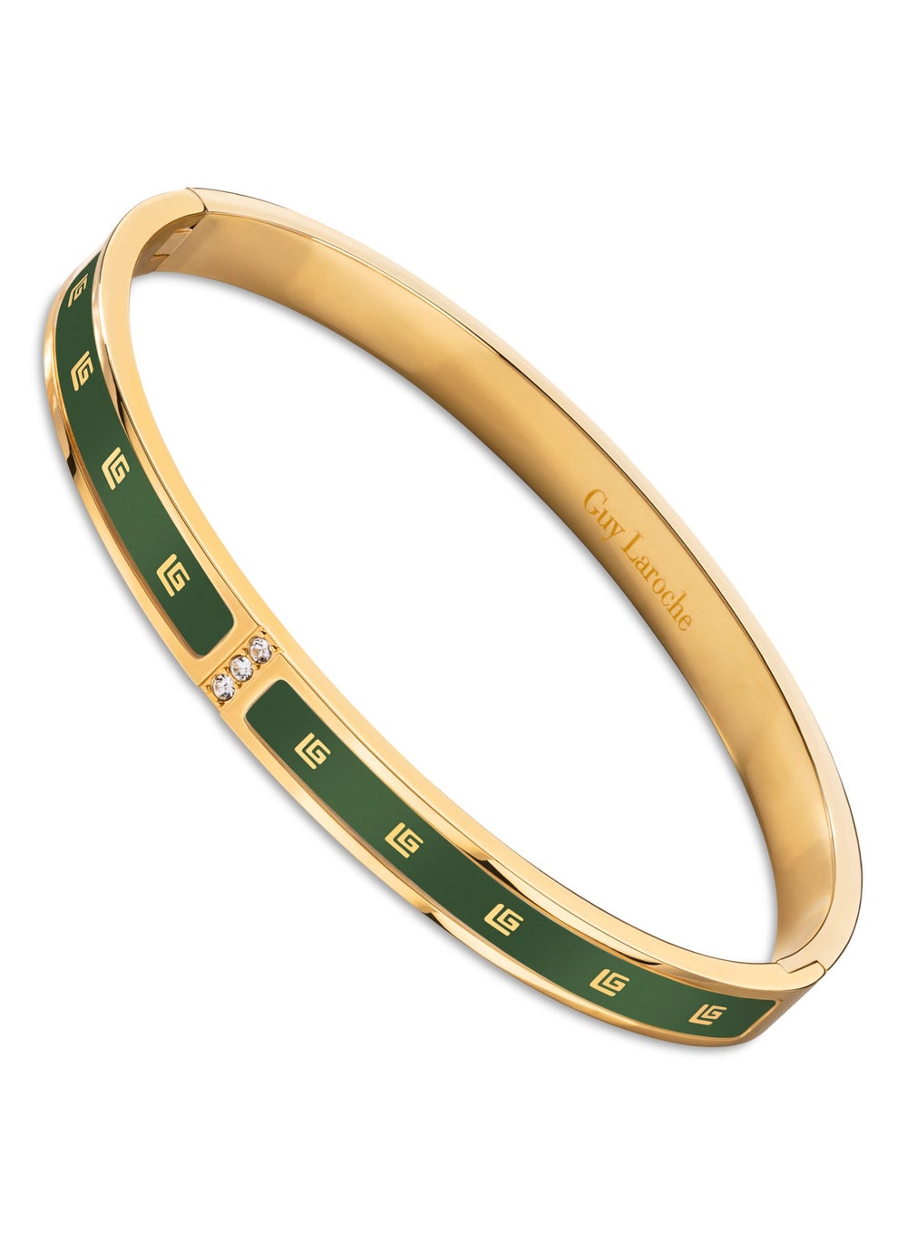 buy-guy-laroche-grace-green-and-gold-plated-bangle-for-women_6a1