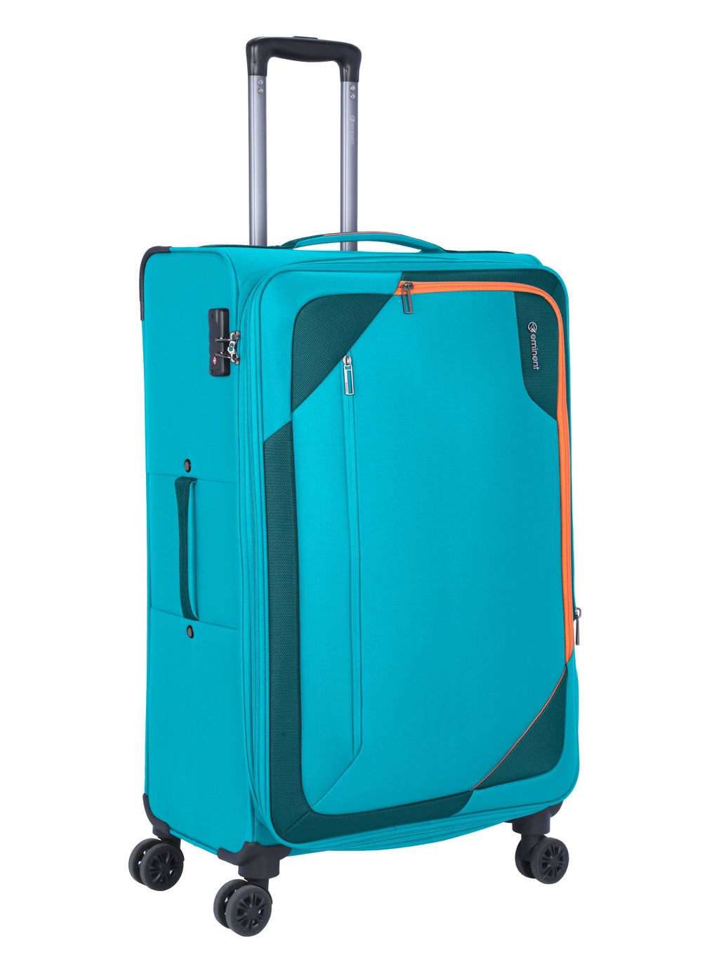 buy-eminent-unisex-soft-travel-bag-large-luggage-trolley-polyester-lightweight-expandable-4-double-spinner-wheeled-suitcase-with-3-digit-tsa-lock-e765-green_qv5