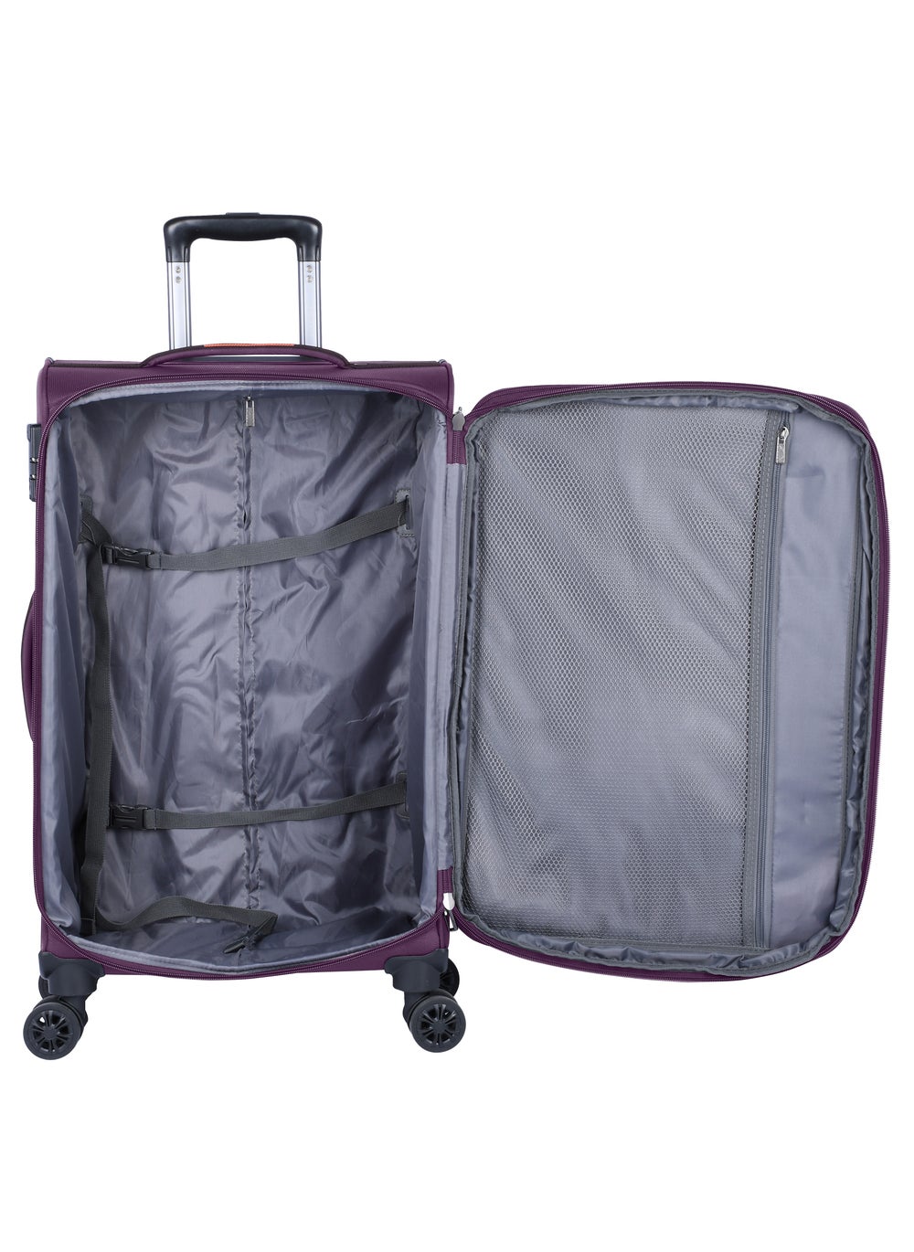 buy-eminent-unisex-soft-travel-bag-medium-luggage-trolley-polyester-lightweight-expandable-4-double-spinner-wheeled-suitcase-with-3-digit-tsa-lock-e788-purple_qt3