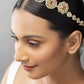 Elegant Heart Flowers Kundan Beaded Mathapatti Bridal Piece