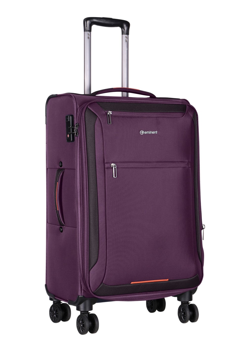 buy-eminent-unisex-soft-travel-bag-medium-luggage-trolley-polyester-lightweight-expandable-4-double-spinner-wheeled-suitcase-with-3-digit-tsa-lock-e751-purple_r2q