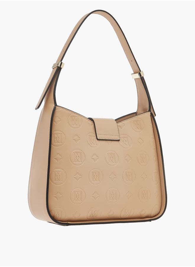 buy-elle-womens-monogram-embossed-shoulder-bag-with-button-closure-and-adjustable-strap_9of