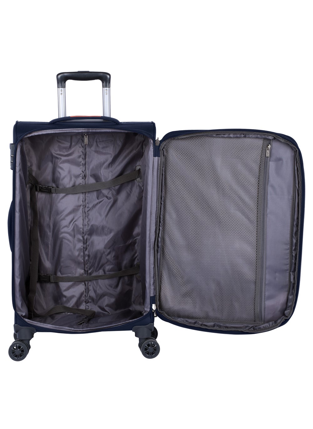 buy-eminent-expandable-luggage-trolley-bag-soft-suitcase-for-unisex-travel-polyester-shell-lightweight-with-tsa-lock-double-spinner-wheels-e777sz-medium-checked-24-inch-navy-blue_j4c
