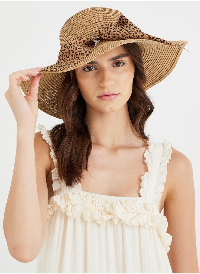 buy-styli-styli-animal-print-ribbon-detail-straw-panama-hat_81b