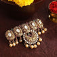 Elegant Gold-Toned Red Beaded French Barrette