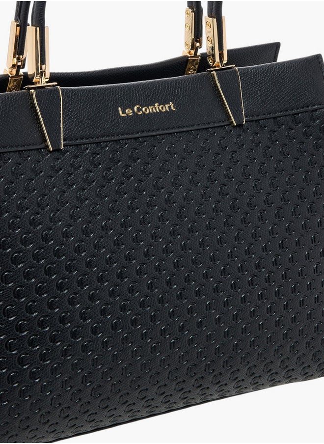 buy-le-confort-monogram-embossed-tote-bag-with-detachable-strap-and-zip-closure_o3g