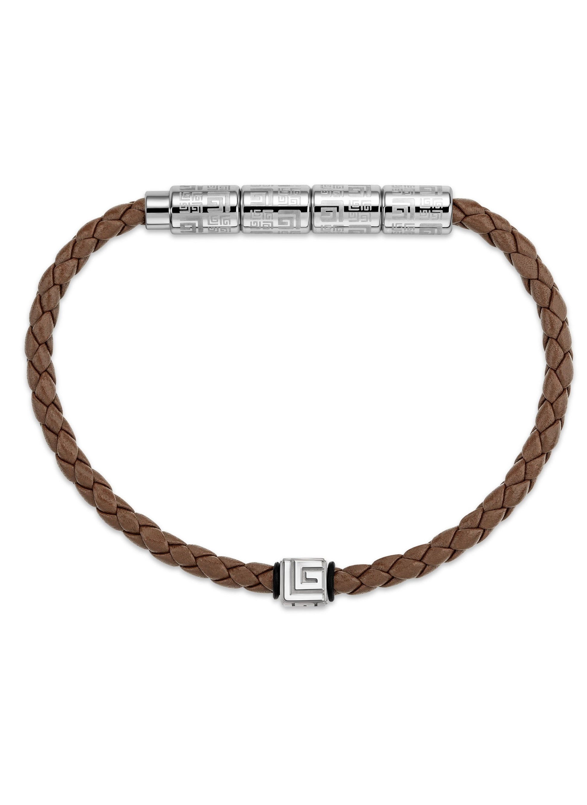 buy-guy-laroche-gabriel-brown-and-silver-leather-bracelet-for-men_l5d