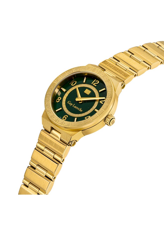 buy-guy-laroche-sacha-32mm-ladies-swiss-quartz-watch-with-green-glitter-mother-of-pearl-dial-gold-plated-bracelet-sapphire-glass_iif