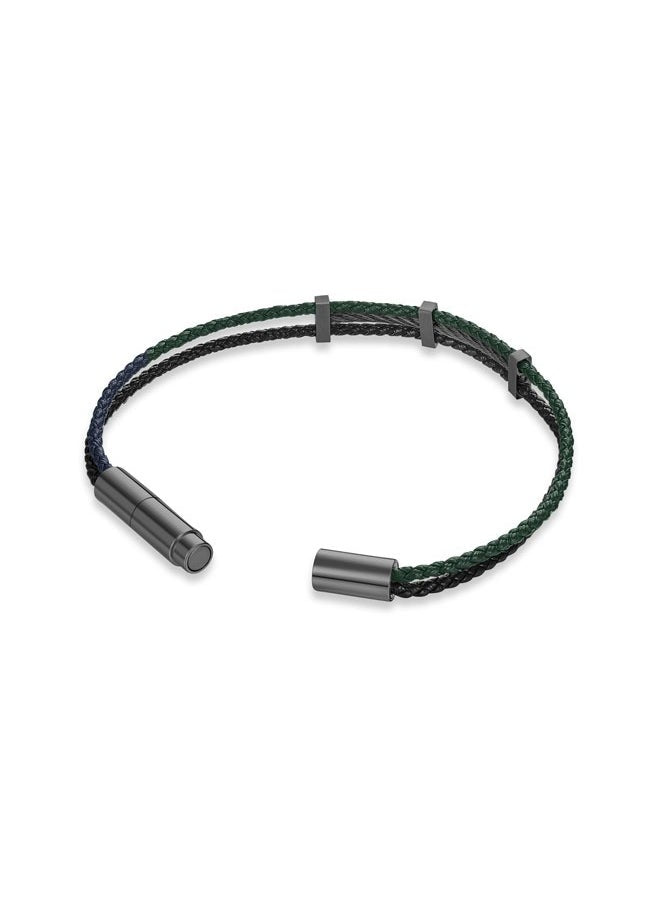 buy-cerruti-1881-vittorio-grey-black-and-olive-green-leather-bracelet_f2k