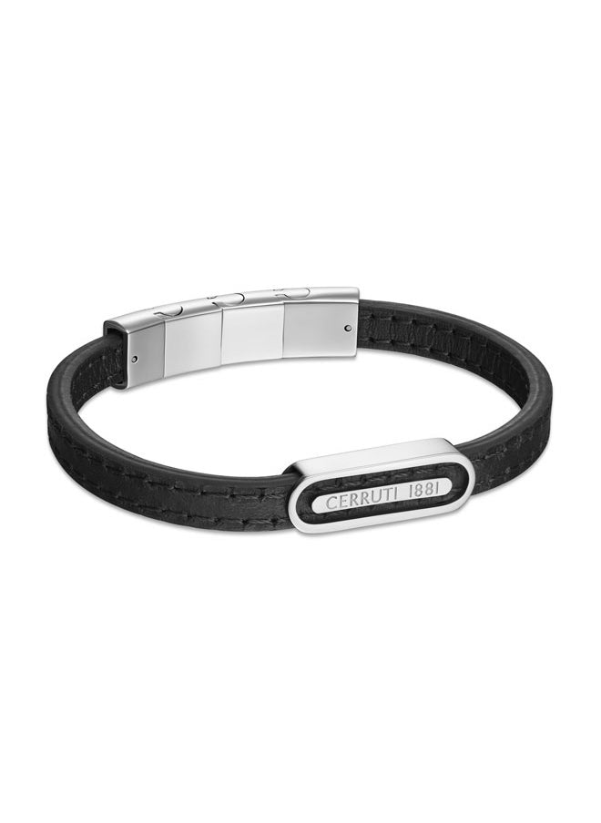 buy-cerruti-1881-ettore-black-flat-leather-and-stainless-steel-center-motif-bracelet-for-men_ssm