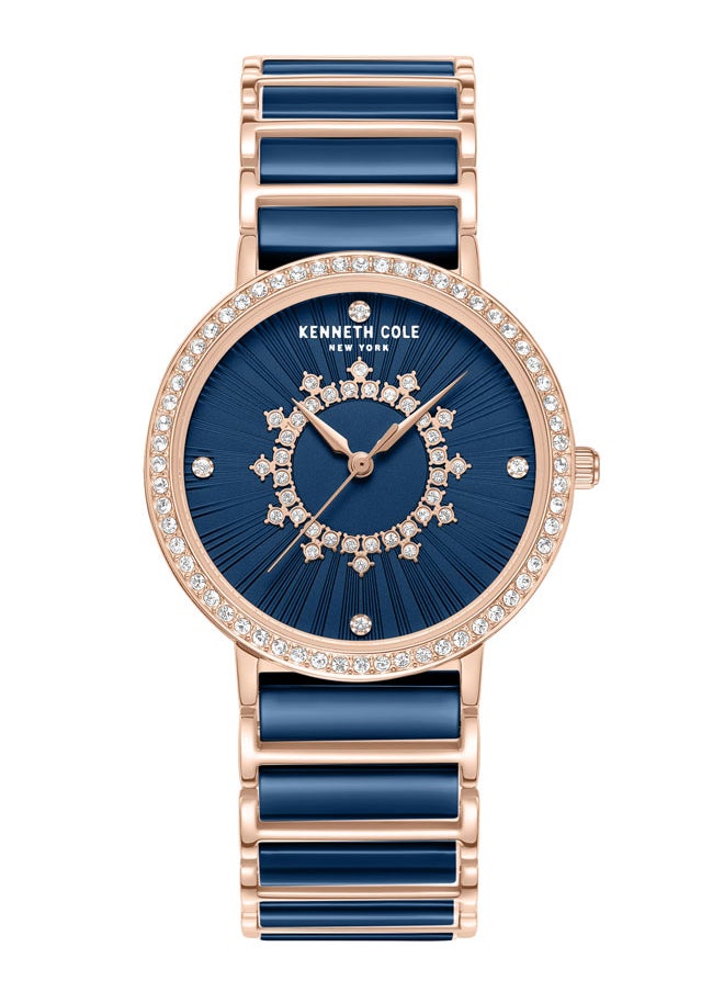 buy-kenneth-cole-new-york-kenneth-cole-new-york-36mm-analog-women-s-watch-with-blue-dial-blue-rose-gold-ceramic-stainless-steel-bracelet_ubd