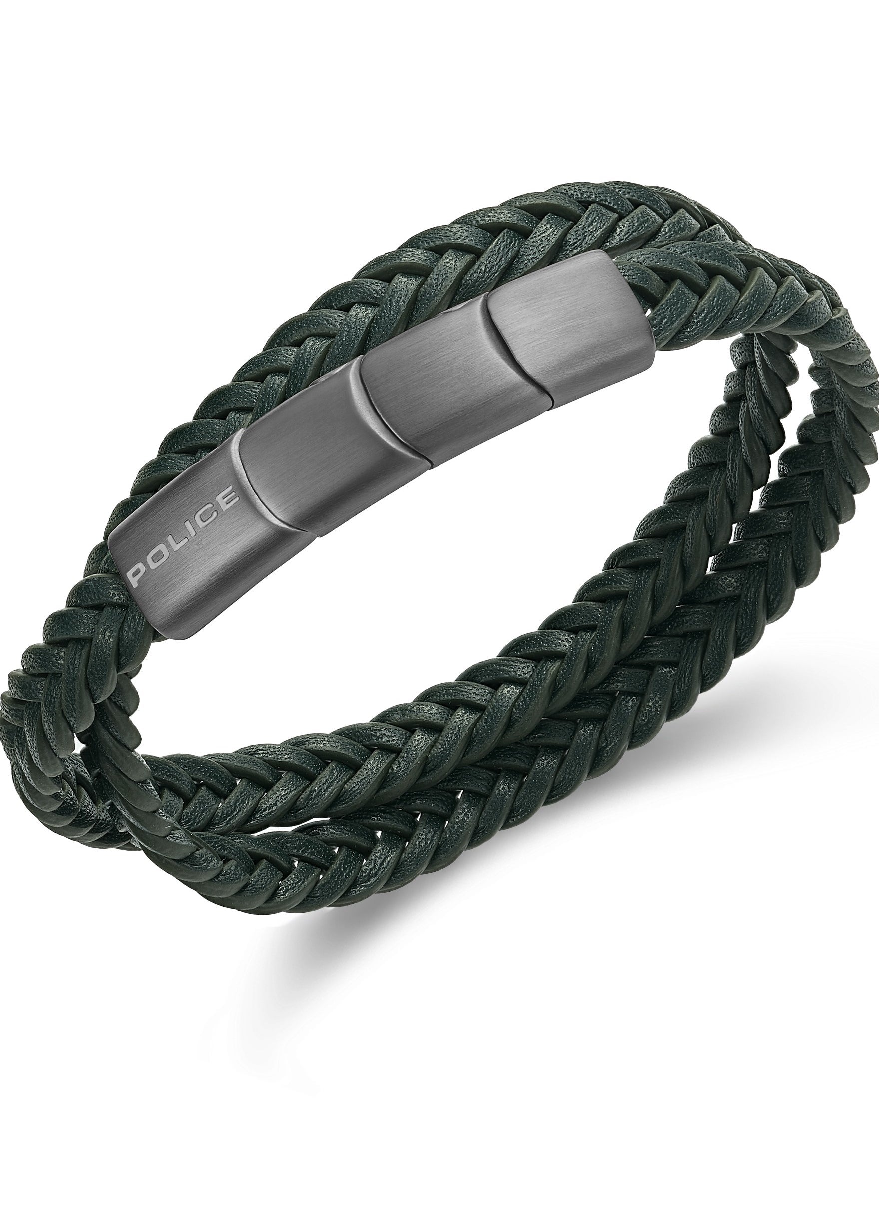 buy-police-braid-dark-green-leather-grey-metal-plated-stainless-steel-gents-bracelet_j0e