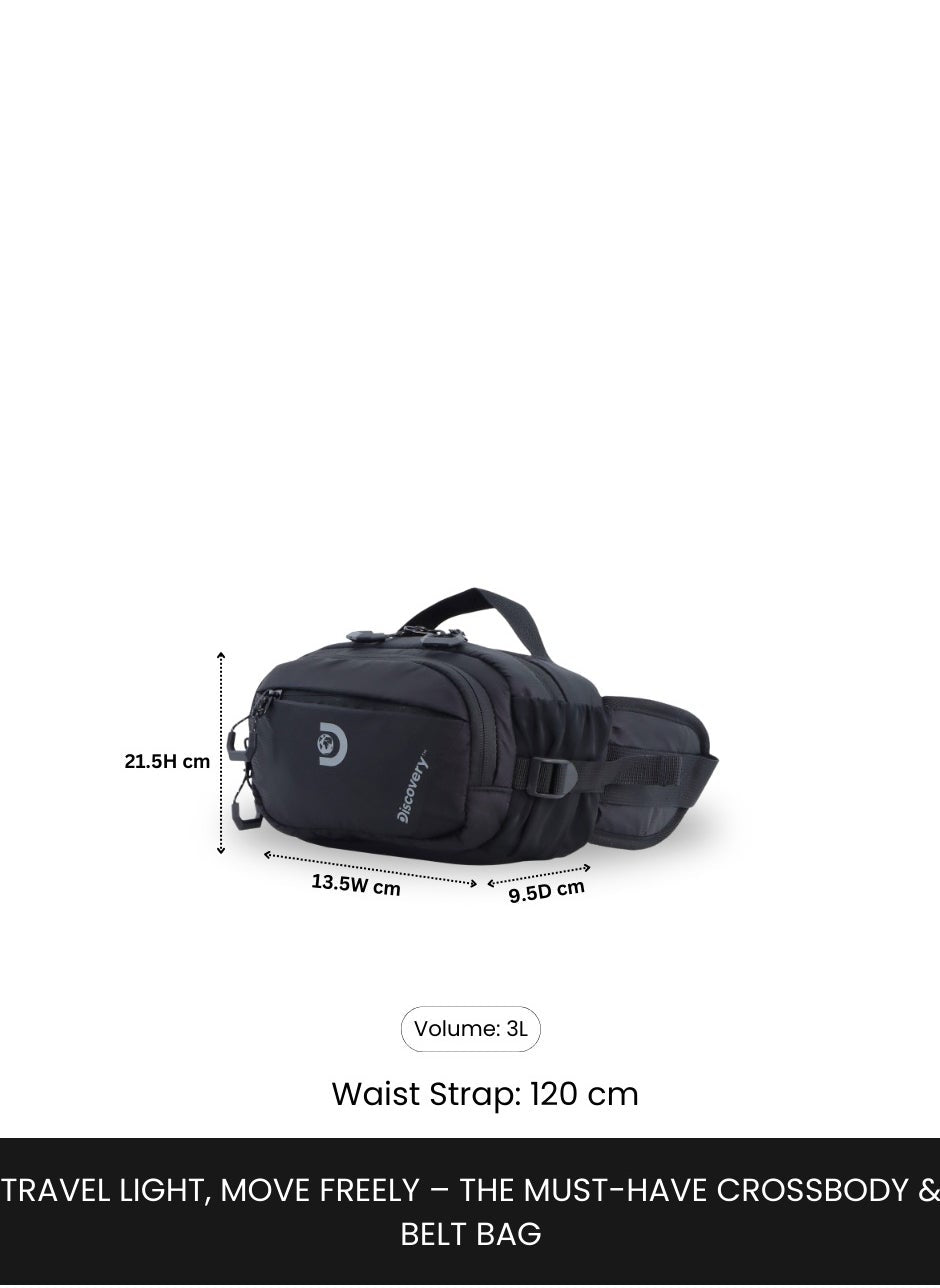 buy-discovery-discovery-body-spirit-nylon-ripstop-waist-bag-black-for-men-and-women-durable-lightweight-waterproof-hip-pack-bag-crossbody-sling-belt-bag-outdoor-hiking-trekking-running-camping_tdd