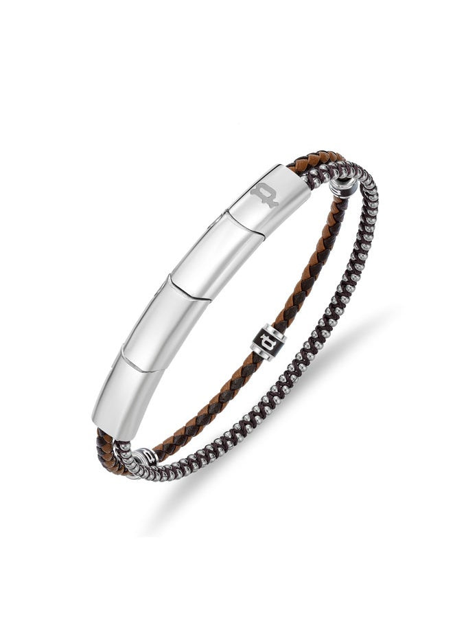 buy-police-twinrow-braceletdouble-row-brown-leather-and-cord-with-grey-metal-p-logobold-and-iconic-men-s-style_9d7