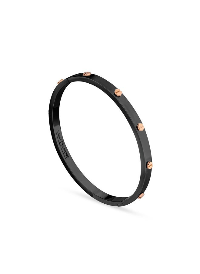 buy-saint-honore-haussman-black-bangle-with-rose-gold-screws-for-women-s_0oh