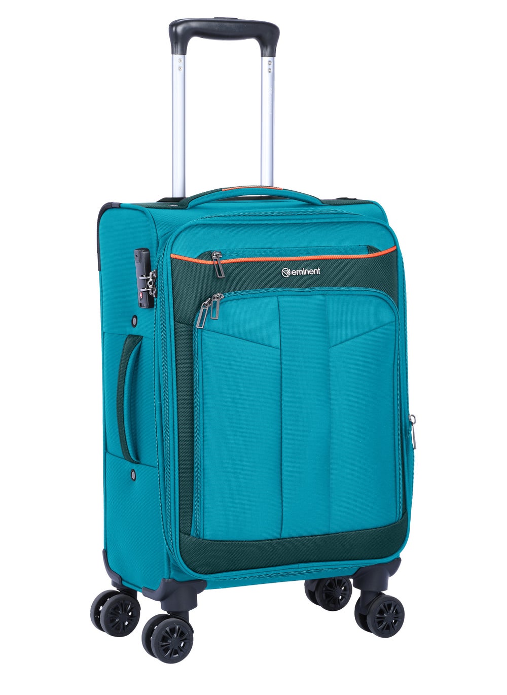 buy-eminent-unisex-soft-travel-bag-cabin-luggage-trolley-polyester-lightweight-expandable-4-double-spinner-wheeled-suitcase-with-3-digit-tsa-lock-e788-green_h69