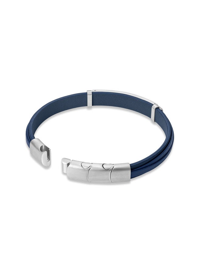 buy-police-looper-braceletdual-layer-deep-blue-leather-with-iconic-logo-plaque-and-stainless-steel-clip-closuremen-s-fearless-urban-style_sm1