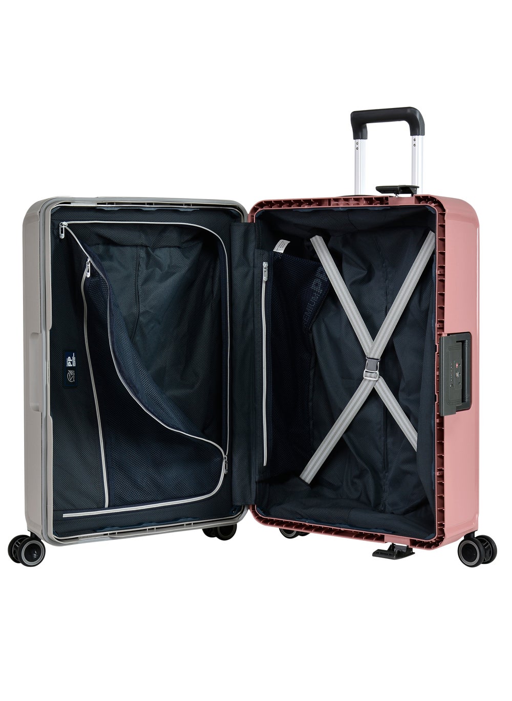 buy-eminent-vertica-hard-case-luggage-trolley-polypropylene-lightweight-4-quiet-double-spinner-wheels-with-tsa-lock-b0006m-grey-pink_2vo